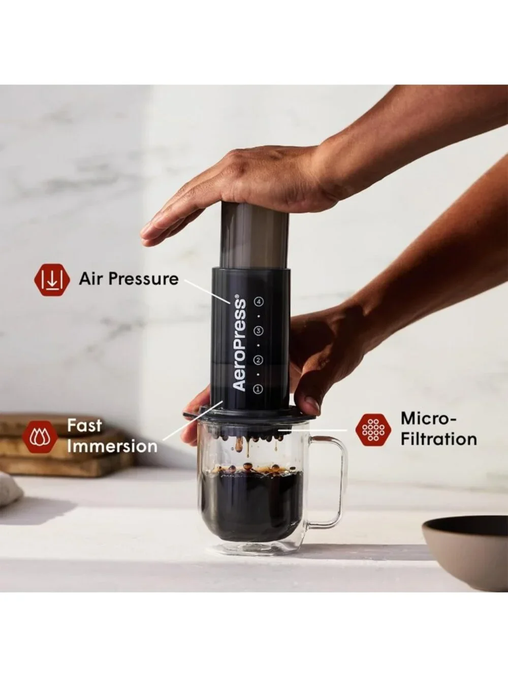 All-in-One Manual Coffee Maker | Portable Espresso & French Press | 2-Minute